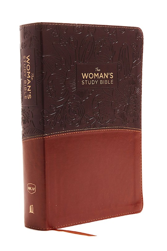 NKJV Woman's Study Bible (Full Color)-Brown/Burgundy L/S Indexed - Thomas Nelson